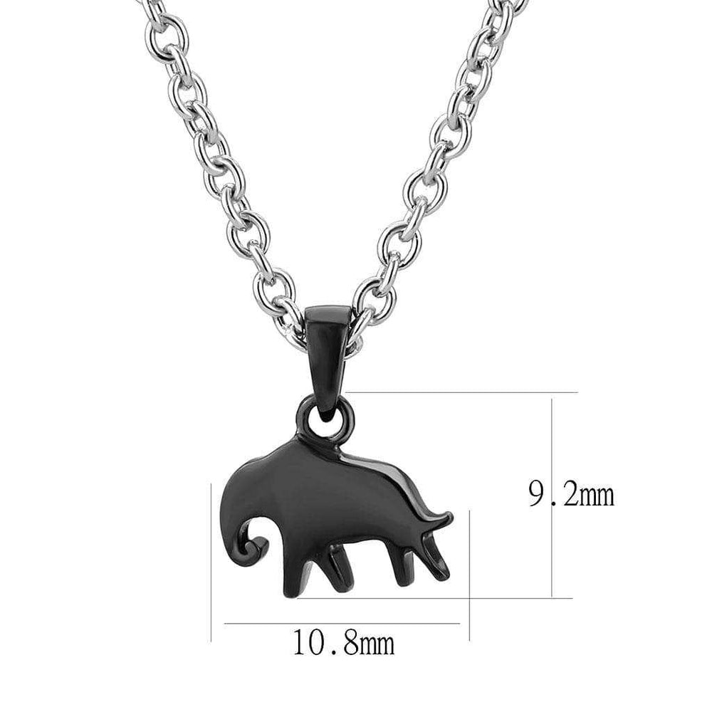 TK3666 - Two-Tone IP Black (Ion Plating) Stainless Steel Chain Pendant with No Stone - Alamode - Flyclothing LLC