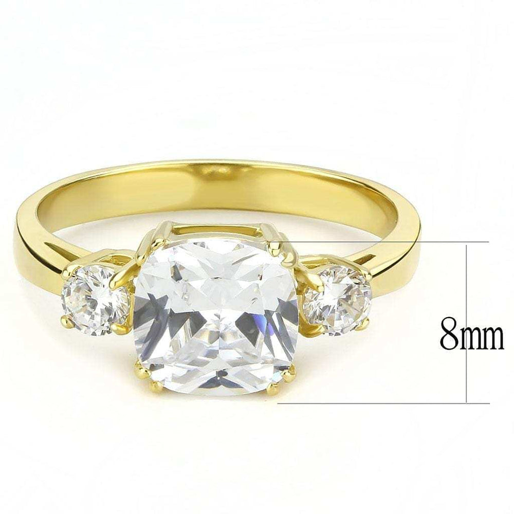 TK3674 - IP Gold(Ion Plating) Stainless Steel Ring with AAA Grade CZ in Clear - Alamode - Flyclothing LLC