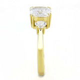 TK3674 - IP Gold(Ion Plating) Stainless Steel Ring with AAA Grade CZ in Clear - Alamode - Flyclothing LLC