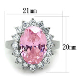 TK3676 - High polished (no plating) Stainless Steel Ring with Synthetic Synthetic Glass in Rose - Alamode - Flyclothing LLC