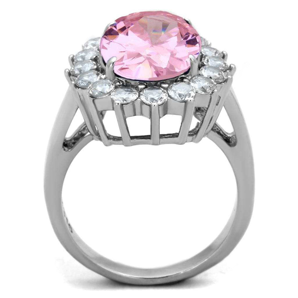TK3676 - High polished (no plating) Stainless Steel Ring with Synthetic Synthetic Glass in Rose - Alamode - Flyclothing LLC