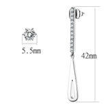 TK3678 - High polished (no plating) Stainless Steel Earrings with AAA Grade CZ in Clear - Alamode - Flyclothing LLC