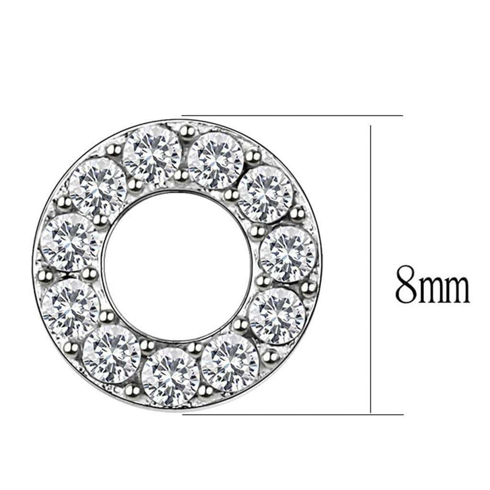 TK3679 - High polished (no plating) Stainless Steel Earrings with AAA Grade CZ in Clear - Alamode - Flyclothing LLC