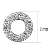 TK3679 - High polished (no plating) Stainless Steel Earrings with AAA Grade CZ in Clear - Alamode - Flyclothing LLC