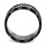 TK3691 - IP Black(Ion Plating) Stainless Steel Ring with Top Grade Crystal in Clear - Alamode - Flyclothing LLC