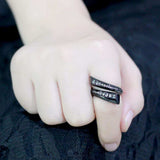 TK3692 - IP Black(Ion Plating) Stainless Steel Ring with Top Grade Crystal in Black Diamond - Alamode - Flyclothing LLC
