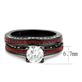 TK3695 - IP Black(Ion Plating) Stainless Steel Ring with AAA Grade CZ in Clear - Alamode - Flyclothing LLC