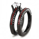TK3695 - IP Black(Ion Plating) Stainless Steel Ring with AAA Grade CZ in Clear - Alamode - Flyclothing LLC