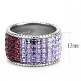 TK3703 - High polished (no plating) Stainless Steel Ring with Top Grade Crystal in Multi Color - Alamode - Flyclothing LLC