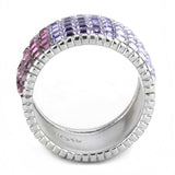 TK3703 - High polished (no plating) Stainless Steel Ring with Top Grade Crystal in Multi Color - Alamode - Flyclothing LLC