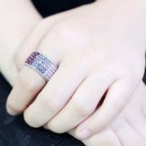 TK3703 - High polished (no plating) Stainless Steel Ring with Top Grade Crystal in Multi Color - Alamode - Flyclothing LLC