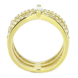 TK3705 - IP Gold(Ion Plating) Stainless Steel Ring with AAA Grade CZ in Clear - Alamode - Flyclothing LLC