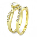 TK3708 - IP Gold(Ion Plating) Stainless Steel Ring with AAA Grade CZ in Clear - Alamode - Flyclothing LLC