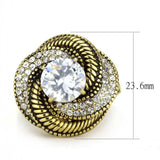 TK3714 - IP Gold(Ion Plating) Stainless Steel Ring with AAA Grade CZ in Clear - Alamode - Flyclothing LLC