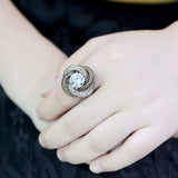 TK3714 - IP Gold(Ion Plating) Stainless Steel Ring with AAA Grade CZ in Clear - Alamode - Flyclothing LLC