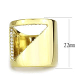 TK3715 - IP Gold(Ion Plating) Stainless Steel Ring with Top Grade Crystal in Clear - Alamode - Flyclothing LLC