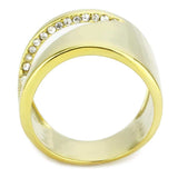 TK3715 - IP Gold(Ion Plating) Stainless Steel Ring with Top Grade Crystal in Clear - Alamode - Flyclothing LLC