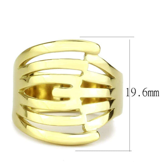 TK3717 - IP Gold(Ion Plating) Stainless Steel Ring with No Stone - Alamode - Flyclothing LLC