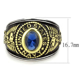 TK3726 - Two-Tone IP Gold (Ion Plating) Stainless Steel Ring with Synthetic Synthetic Glass in Montana - Alamode - Flyclothing LLC