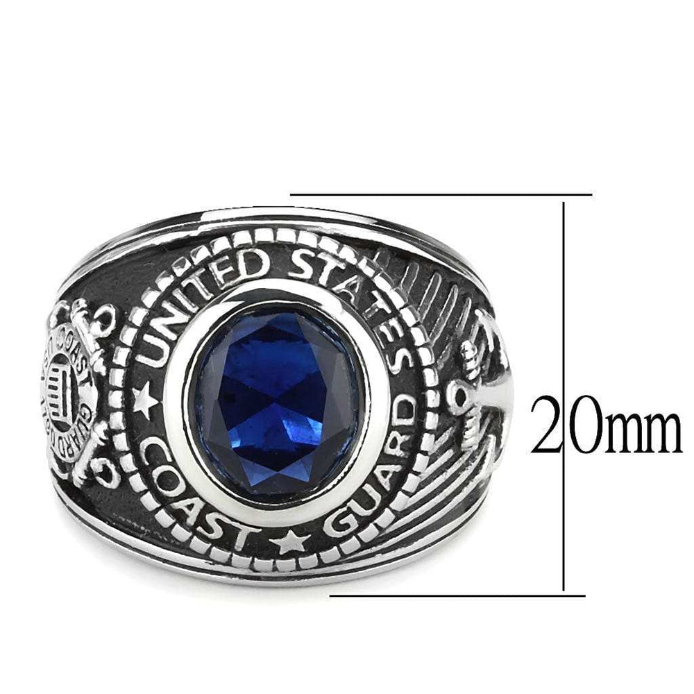 TK3727 - High polished (no plating) Stainless Steel Ring with Synthetic Synthetic Glass in Montana - Alamode - Flyclothing LLC