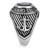 TK3727 - High polished (no plating) Stainless Steel Ring with Synthetic Synthetic Glass in Montana - Alamode - Flyclothing LLC