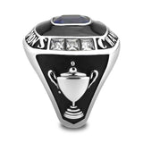 TK3728 - High polished (no plating) Stainless Steel Ring with Synthetic Spinel in Montana - Alamode - Flyclothing LLC