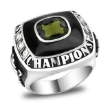 TK3728 - High polished (no plating) Stainless Steel Ring with Synthetic Spinel in Montana - Alamode - Flyclothing LLC