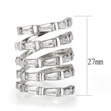 TK3729 High polished Stainless Steel Ring with AAA Grade CZ in Clear - Alamode - Flyclothing LLC