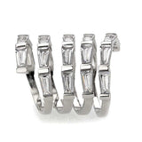 TK3729 High polished Stainless Steel Ring with AAA Grade CZ in Clear - Alamode - Flyclothing LLC