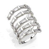 TK3729 High polished Stainless Steel Ring with AAA Grade CZ in Clear - Alamode - Flyclothing LLC