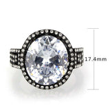 TK3735 IP Black Stainless Steel Ring with AAA Grade CZ in Clear - Alamode - Flyclothing LLC