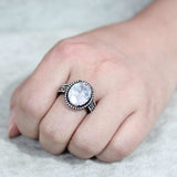 TK3735 IP Black Stainless Steel Ring with AAA Grade CZ in Clear - Alamode - Flyclothing LLC