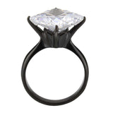 TK3736 IP Black Stainless Steel Ring with AAA Grade CZ in Clear - Alamode - Flyclothing LLC