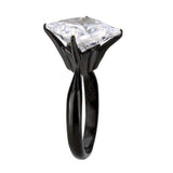 TK3736 IP Black Stainless Steel Ring with AAA Grade CZ in Clear - Alamode - Flyclothing LLC