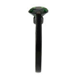 TK3738 IP Black Stainless Steel Ring with Synthetic in Emerald - Alamode - Flyclothing LLC