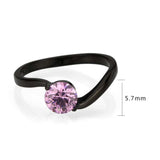 TK3739 IP Black Stainless Steel Ring with AAA Grade CZ in Rose - Alamode - Flyclothing LLC