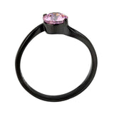 TK3739 IP Black Stainless Steel Ring with AAA Grade CZ in Rose - Alamode - Flyclothing LLC