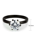 TK3741 IP Black Stainless Steel Ring with AAA Grade CZ in Clear - Alamode - Flyclothing LLC