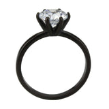 TK3741 IP Black Stainless Steel Ring with AAA Grade CZ in Clear - Alamode - Flyclothing LLC
