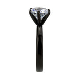 TK3741 IP Black Stainless Steel Ring with AAA Grade CZ in Clear - Alamode - Flyclothing LLC