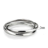 TK3743 - High polished Stainless Steel Interlocking Ring - Alamode - Flyclothing LLC