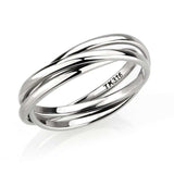 TK3743 - High polished Stainless Steel Interlocking Ring - Alamode - Flyclothing LLC