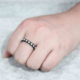 TK3744 IP Black Stainless Steel Ring with Top Grade Crystal in White - Alamode - Flyclothing LLC