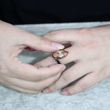 TK3745 IP Black Stainless Steel Ring with AAA Grade CZ in Champagne - Alamode - Flyclothing LLC