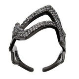 TK3748 IP Black Stainless Steel Ring with AAA Grade CZ in Clear - Alamode - Flyclothing LLC