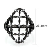 TK3749 IP Black Stainless Steel Ring with AAA Grade CZ in Clear - Alamode - Flyclothing LLC