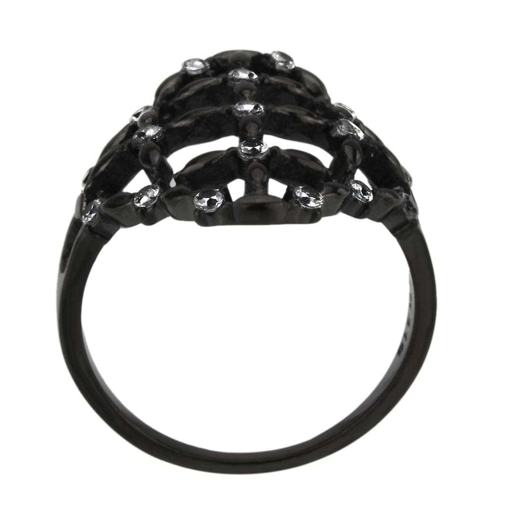 TK3749 IP Black Stainless Steel Ring with AAA Grade CZ in Clear - Alamode - Flyclothing LLC