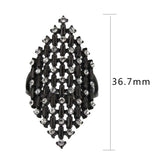 TK3750 IP Black Stainless Steel Ring with Top Grade Crystal in Clear - Alamode - Flyclothing LLC