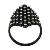 TK3750 IP Black Stainless Steel Ring with Top Grade Crystal in Clear - Alamode - Flyclothing LLC