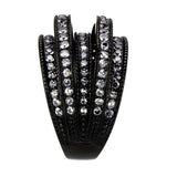 TK3752 IP Black Stainless Steel Ring with AAA Grade CZ in Clear - Alamode - Flyclothing LLC